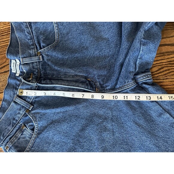 LL Bean Women’s Original Fit Plaid Flannel Lined Jeans Size 14 Petite Cotton EUC - Picture 11 of 12